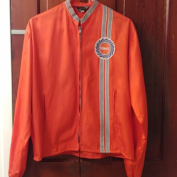 Vintage Other - VTG 60s Orange Speed Dewan Permatex Racing Jacket